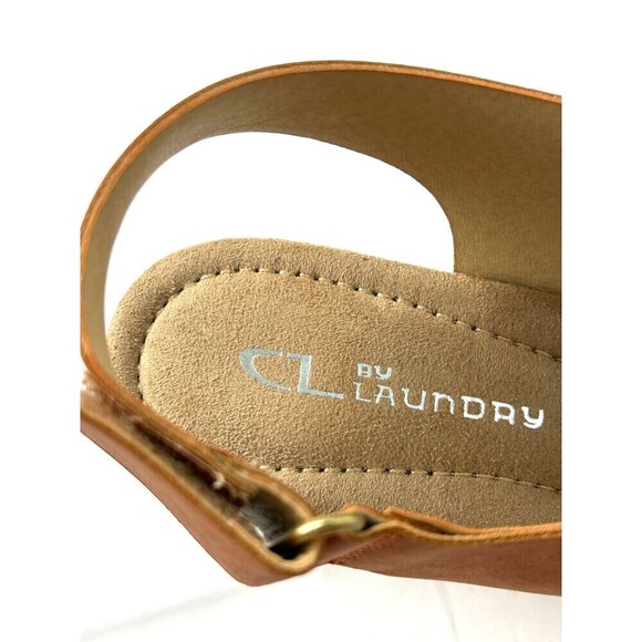 New CL By Laundry Dream Girl Women Size 9 Clay Nubuck Cork Wedge Sandal Slip On - Picture 9 of 10